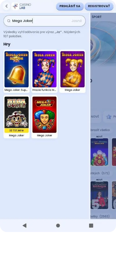 Mega Joker game choice