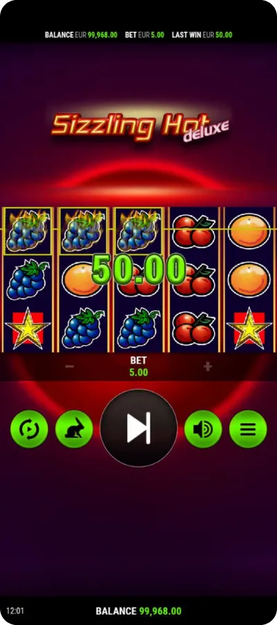 Sizzling Hot Deluxe choice