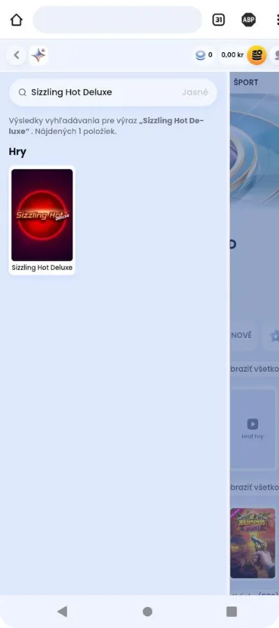 Sizzling Hot Deluxe search