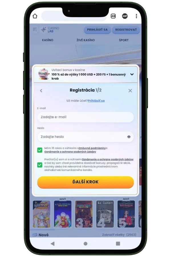 Zaregistrujte sa a vykonajte vklad