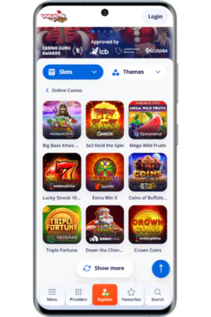 Vulkan Vegas herná sekcia