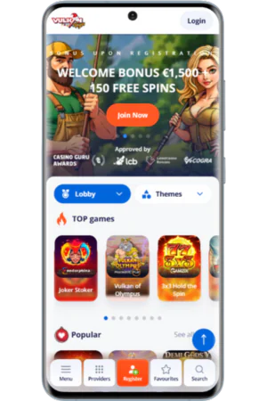 Vulkan Vegas domovská stránka