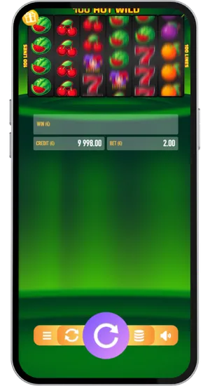 Tlačidlo SPIN a autoplay funkcia v 100 Hot Wild automate