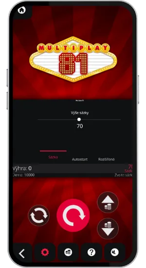 Nastavenie výšky stávky na Multiplay 81 od 0,10 do 100 eur