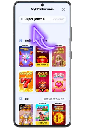 Nájdite v kasíne Super Joker 40 slot cez vyhľadávanie