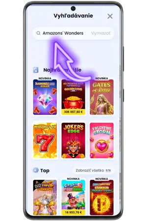 Nájdite v kasíne Amazons' Wonders slot cez vyhľadávanie